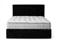 Letto matrimoniale imbottito nero-bianco 210x170x115 cm - per camera da letto - con testiera capitonné stile moderno