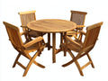 Set da pranzo da esterno in legno 120x120x75 cm - colore legno naturale - per esterni stile classico