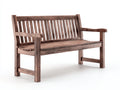 Panche da giardino in legno 155x55x86 cm - marrone scuro - per esterno stile rustico con braccioli
