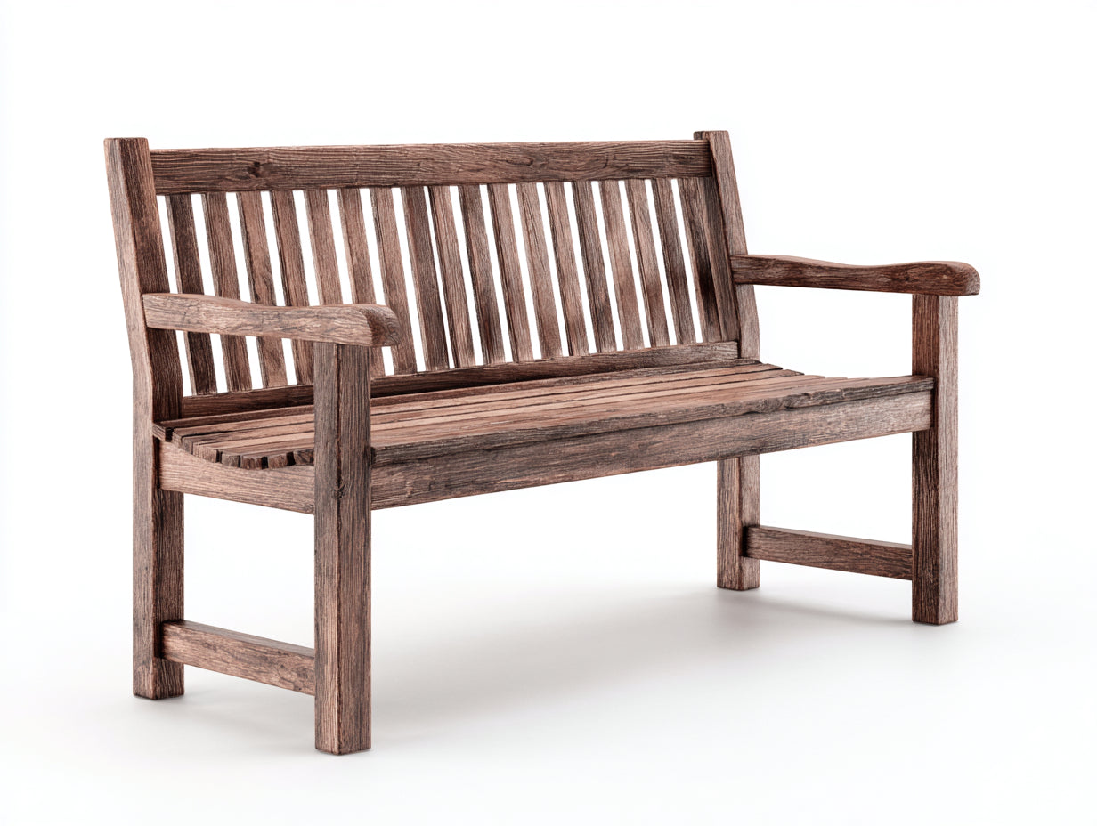 Panche da giardino in legno 155x55x86 cm - marrone scuro - per esterno stile rustico con braccioli