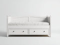 Divano letto in legno bianco 205x95x92 cm - per camera da letto - con 2 cassetti stile classico