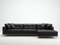 Divano angolare in ecopelle 285x170x82 cm - nero - per soggiorno stile moderno con chaise longue