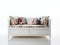 Divano letto in legno bianco 200x90x84 cm - per camera da letto - con 2 cassetti stile classico