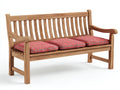 Panche da giardino in legno naturale con cuscini 180x60x88 cm - per esterni - stile classico