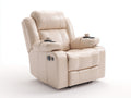 Poltrona reclinabile in cuir synthétique beige 98x92x105 cm per soggiorno - funzione relax elettrica - design moderno