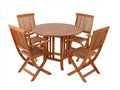 Set da pranzo da esterno in legno 115x115x74 cm - marrone miele - adatto per esterno stile rustico pieghevole