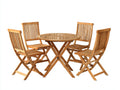 Set da pranzo da esterno in legno 108x108x74 cm - marrone miele - adatto per esterno stile rustico pieghevole