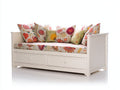 Divano letto in legno 198x94x82 cm - bianco-multicolore - adatto per camera da letto stile moderno con cassetti