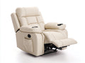 Poltrona reclinabile in cuir synthétique beige chiaro 97x93x106 cm per soggiorno - funzione relax manuale - design moderno