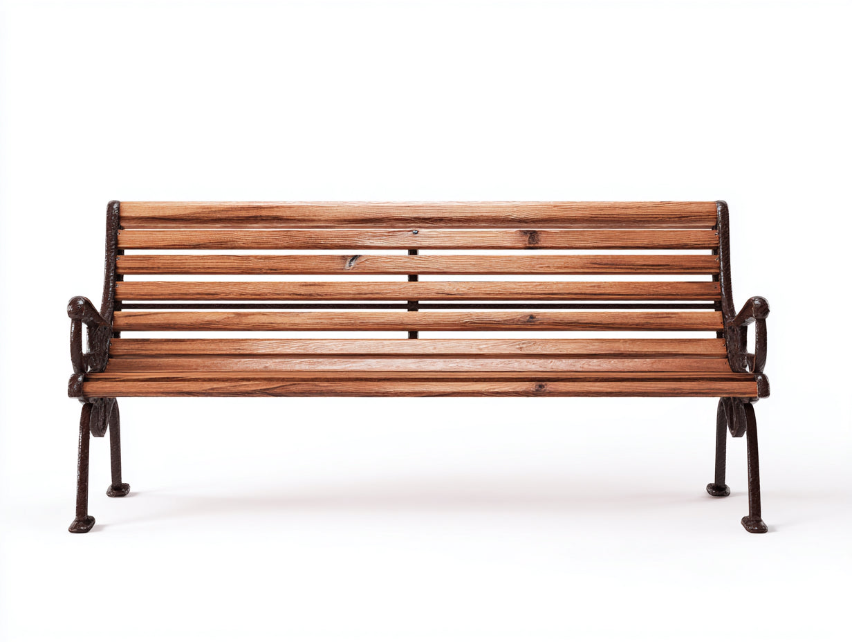 Panche da giardino in legno e metallo 190x56x82 cm - marrone-nero - stile classico