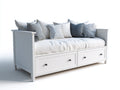 Divano letto in legno 205x96x83 cm - bianco - adatto per camera da letto stile moderno con cassetti