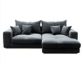 Divano angolare in tessuto imbottito 275x168x80 cm - grigio scuro - per soggiorno stile moderno con chaise longue