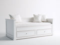 Divano letto in legno 202x96x84 cm - bianco - adatto per camera da letto stile classico con cassetti