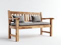 Panche da giardino in legno naturale con cuscino 180x60x88 cm - per esterni - stile classico