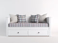 Divano letto in legno 200x94x82 cm - bianco - adatto per camera da letto stile moderno con cassetti