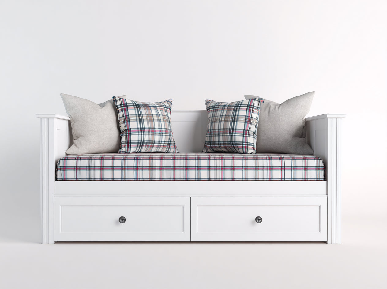 Divano letto in legno 200x94x82 cm - bianco - adatto per camera da letto stile moderno con cassetti