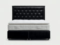 Letto matrimoniale in tessuto imbottito 210x170x115 cm - nero-bianco - per camera da letto stile moderno