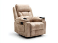 Poltrona reclinabile in tessuto marrone chiaro 98x94x108 cm per soggiorno - funzione relax elettrica - design moderno