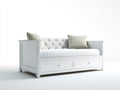 Divano letto in legno 200x94x84 cm - bianco - adatto per camera da letto stile classico con cassetti