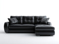 Divano angolare in ecopelle 272x162x80 cm - nero - per soggiorno stile moderno con chaise longue
