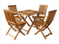 Set da pranzo da esterno in legno 90x90x74 cm - marrone miele - adatto per esterno stile rustico pieghevole