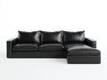 Divano angolare in ecopelle 280x165x78 cm - nero - per soggiorno stile moderno con chaise longue