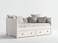 Divano letto in legno bianco 200x90x82 cm - per camera da letto - con 2 cassetti stile classico