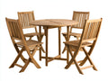 Set da pranzo da esterno in legno 110x110x75 cm - colore legno naturale - per esterni stile classico