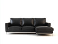 Divano angolare in ecopelle 278x162x80 cm - nero - per soggiorno stile moderno con chaise longue