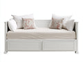 Divano letto in legno bianco 200x90x80 cm - per camera da letto - con 2 cassetti stile classico