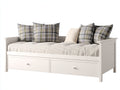 Divano letto in legno 204x96x83 cm - bianco - adatto per camera da letto stile moderno con cassetti