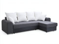 Divano angolare in tessuto imbottito 270x165x78 cm - grigio scuro - per soggiorno stile moderno con chaise longue