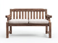Panche da giardino in legno 145x58x86 cm - marrone-beige - per esterno stile classico con braccioli