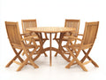 Set da pranzo da esterno in legno 120x120x75 cm - colore legno naturale - per esterni stile classico
