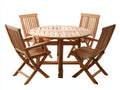Set da pranzo da esterno in legno 112x112x75 cm - marrone naturale - adatto per esterno stile rustico pieghevole