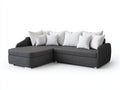 Divano angolare in tessuto imbottito 276x168x78 cm - grigio scuro - per soggiorno stile moderno con chaise longue