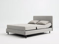 Letto matrimoniale imbottito grigio-nero 210x170x100 cm - per camera da letto - con base regolabile stile moderno
