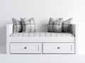 Divano letto in legno 200x94x83 cm - bianco - adatto per camera da letto stile classico con cassetti