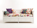 Divano letto in legno bianco 200x90x82 cm - per camera da letto - con 2 cassetti stile moderno