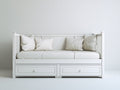 Divano letto in legno 200x90x85 cm - bianco - adatto per camera da letto stile moderno con cassetti
