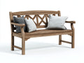 Panche da giardino in legno 158x56x90 cm - marrone chiaro - per esterno stile rustico con braccioli