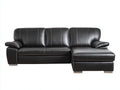 Divano angolare in ecopelle 268x160x84 cm - nero - per soggiorno stile moderno con chaise longue