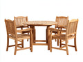 Set da pranzo da esterno in legno 120x120x75 cm - colore legno naturale - per esterni stile classico