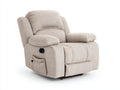 Poltrona reclinabile in tessuto beige chiaro 93x89x104 cm per soggiorno - funzione relax manuale - design contemporaneo