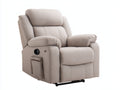 Poltrona reclinabile in tessuto beige scuro 94x90x105 cm per soggiorno - funzione relax manuale - design contemporaneo