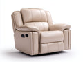 Poltrona reclinabile in cuir synthétique beige chiaro 96x90x103 cm per soggiorno - funzione relax elettrica - design contemporaneo