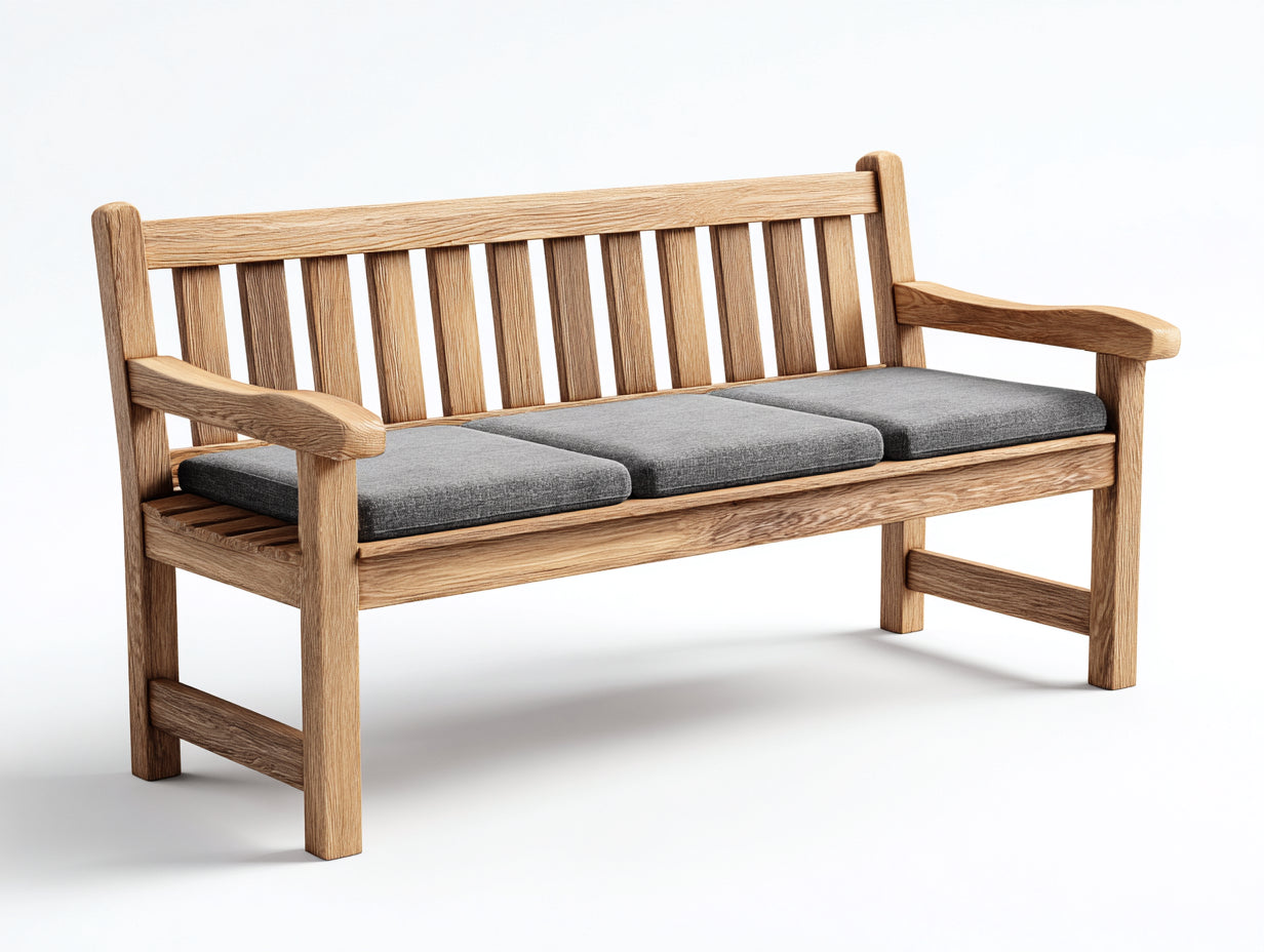 Panche da giardino in legno 165x60x88 cm - legno chiaro-grigio - per esterno stile naturale con braccioli