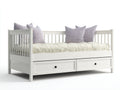 Divano letto in legno bianco 200x90x82 cm - per camera da letto - con 2 cassetti stile classico