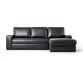 Divano angolare in ecopelle 265x158x82 cm - nero - per soggiorno stile moderno con chaise longue