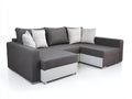 Divano angolare in tessuto 275x210x82 cm grigio scuro-bianco per soggiorno - design moderno